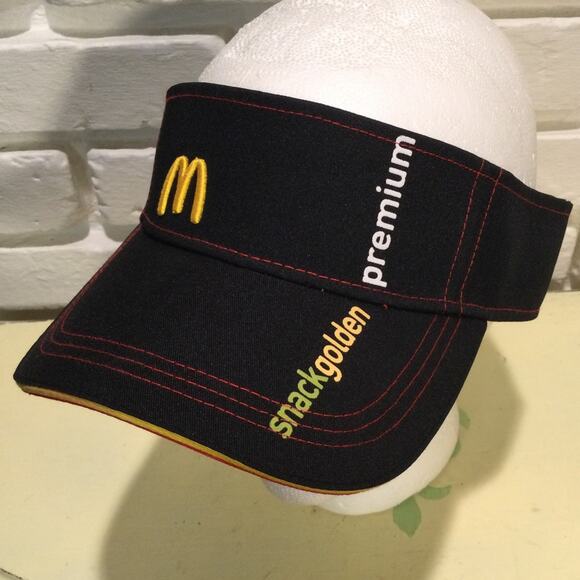 McDonald’s Snackgolden Premium Recycled Bottle Black And Red Visor - Picture 1 of 6